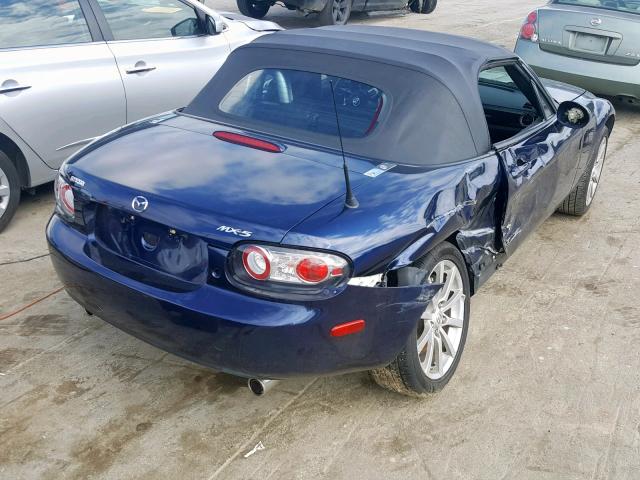 JM1NC25F480139615 - 2008 MAZDA MX-5 MIATA BLUE photo 4