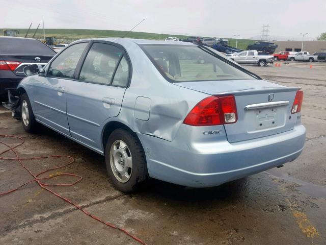 JHMES95663S005079 - 2003 HONDA CIVIC HYBR SILVER photo 3