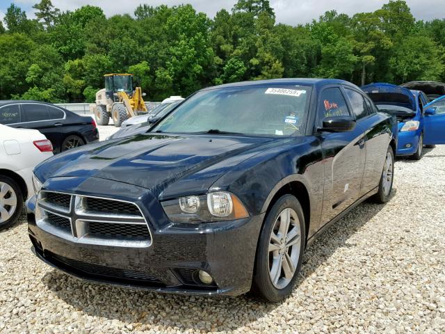 2C3CDXFG0DH568463 - 2013 DODGE CHARGER V6 BLACK photo 2