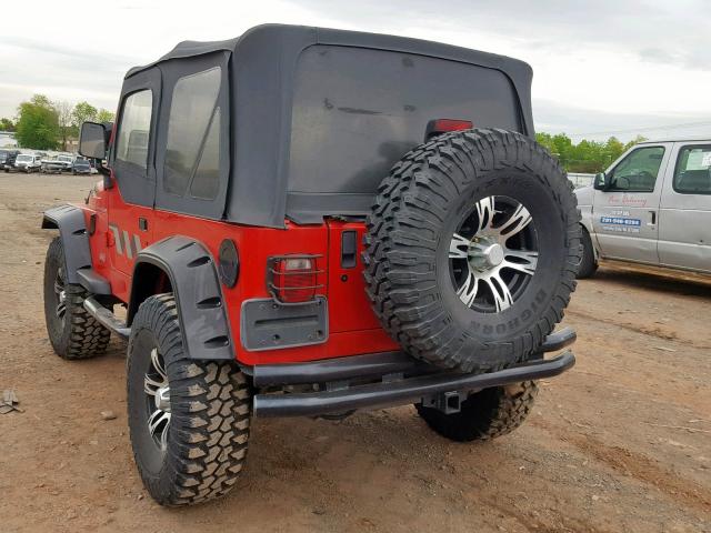 1J4FY29P3VP467176 - 1997 JEEP WRANGLER / RED photo 3