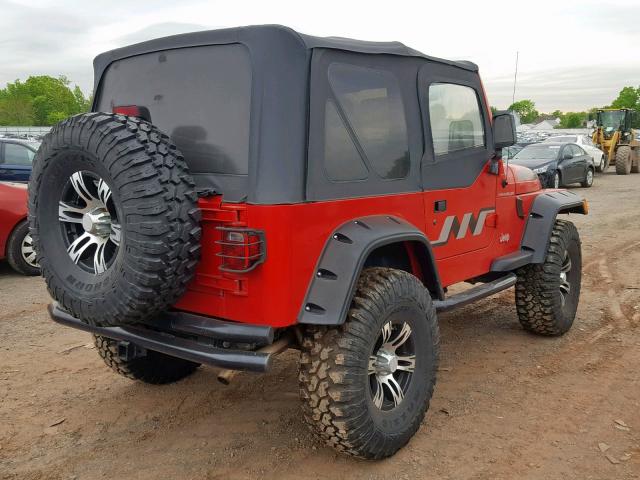 1J4FY29P3VP467176 - 1997 JEEP WRANGLER / RED photo 4