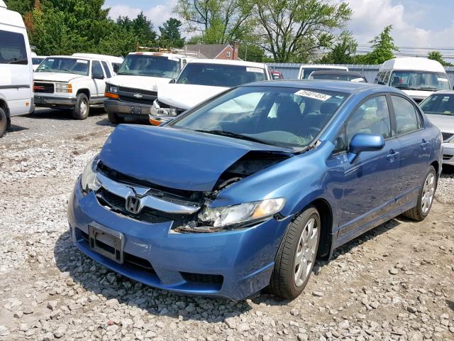 19XFA1F52AE013258 - 2010 HONDA CIVIC LX BLUE photo 2