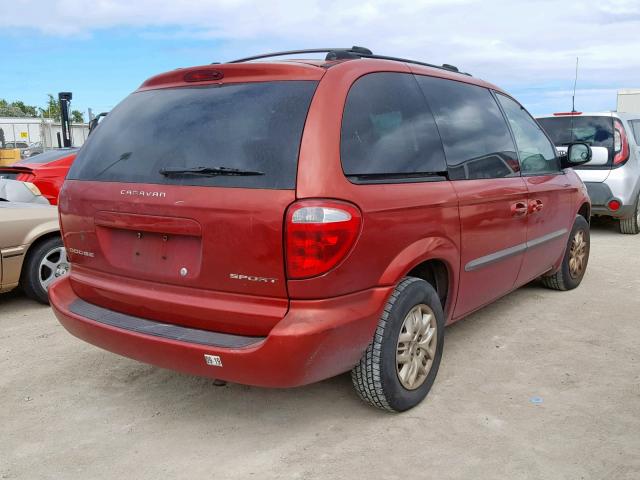 1B4GP45382B666791 - 2002 DODGE CARAVAN SP RED photo 4