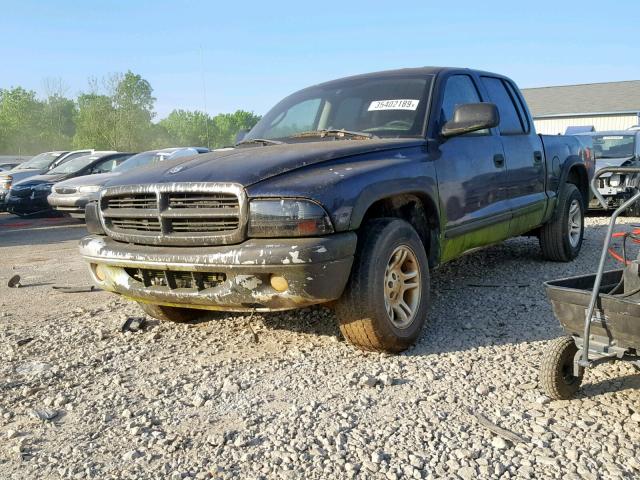 1D7HL48N94S621254 - 2004 DODGE DAKOTA QUA BLUE photo 2