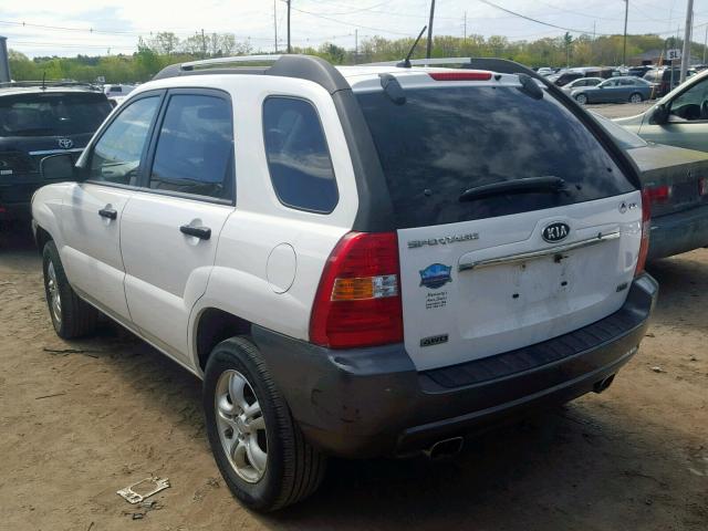 KNDJE723887540382 - 2008 KIA SPORTAGE E WHITE photo 3