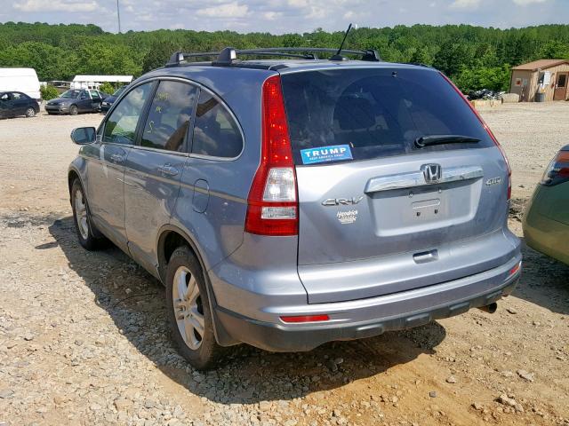 5J6RE4H78BL017125 - 2011 HONDA CR-V EXL BLUE photo 3