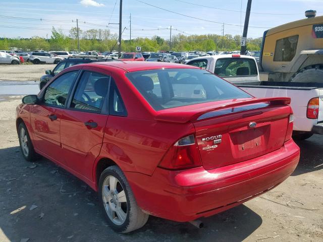1FAFP34N97W311520 - 2007 FORD FOCUS ZX4 RED photo 3