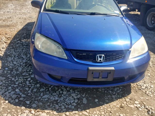 1HGEM22195L018483 - 2005 HONDA CIVIC DX V BLUE photo 9