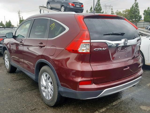 5J6RM4H79FL096300 - 2015 HONDA CR-V EXL BURGUNDY photo 3