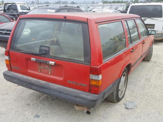 YV1JW8716P0071630 - 1993 VOLVO 940 RED photo 4