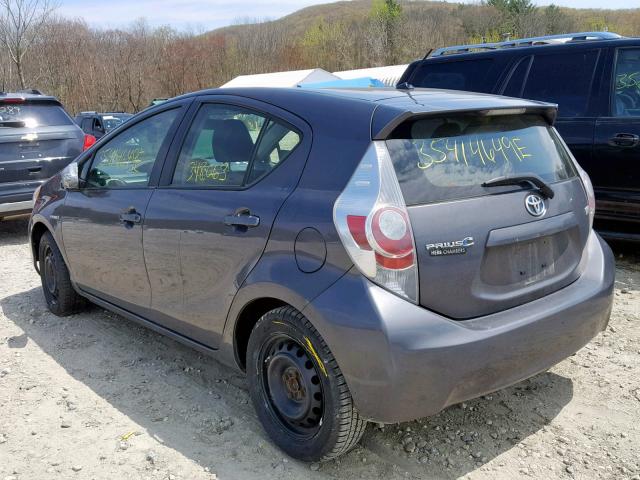 JTDKDTB36D1047801 - 2013 TOYOTA PRIUS C GRAY photo 3