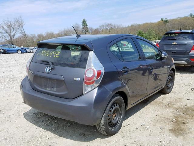 JTDKDTB36D1047801 - 2013 TOYOTA PRIUS C GRAY photo 4