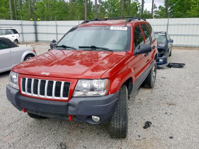 1J4GW48S84C314259 - 2004 JEEP GRAND CHER RED photo 2