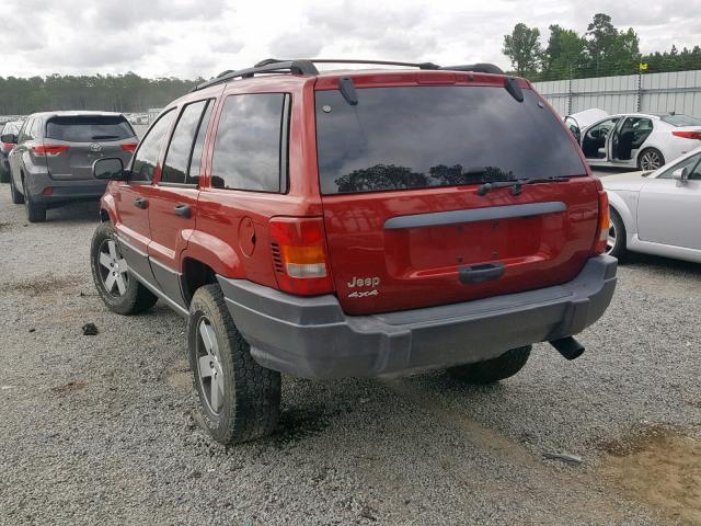 1J4GW48S84C314259 - 2004 JEEP GRAND CHER RED photo 3