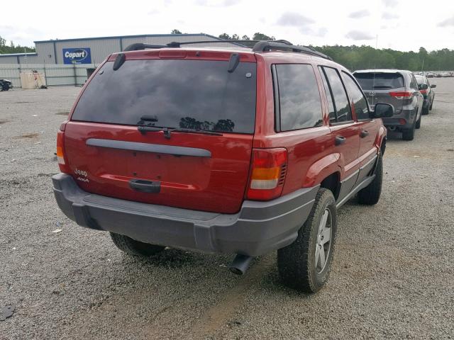 1J4GW48S84C314259 - 2004 JEEP GRAND CHER RED photo 4