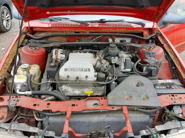 1G1JC14T8R7164437 - 1994 CHEVROLET CAVALIER R RED photo 7