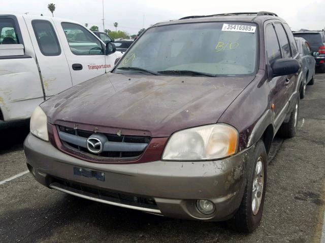 4F2CU09151KM25295 - 2001 MAZDA TRIBUTE LX BURGUNDY photo 2