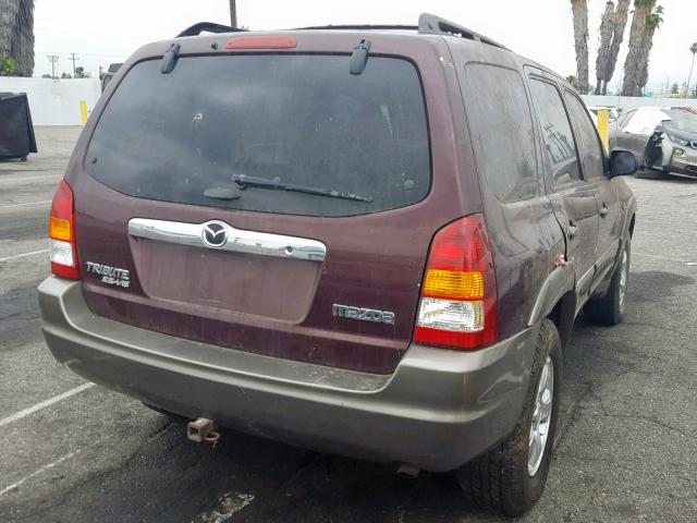 4F2CU09151KM25295 - 2001 MAZDA TRIBUTE LX BURGUNDY photo 4