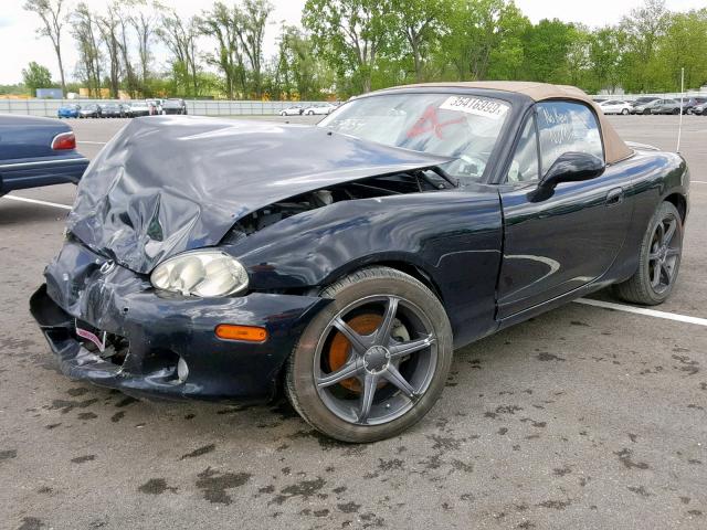 JM1NB353610207854 - 2001 MAZDA MX-5 MIATA BLACK photo 2