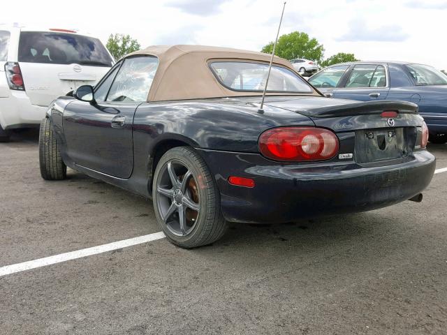 JM1NB353610207854 - 2001 MAZDA MX-5 MIATA BLACK photo 3