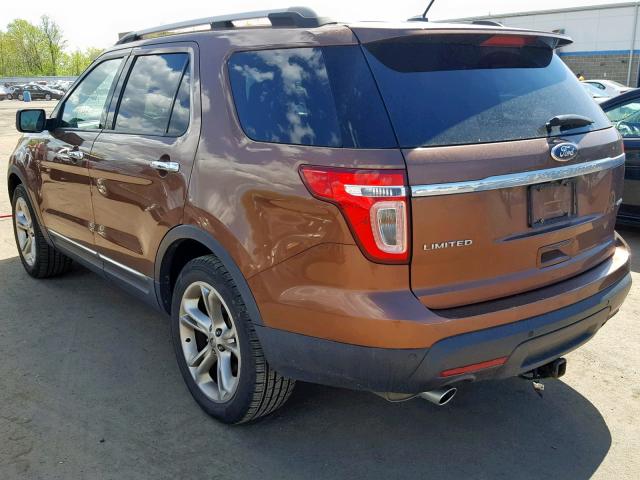 1FMHK8F82BGA89875 - 2011 FORD EXPLORER L BROWN photo 3