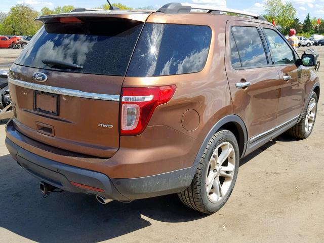 1FMHK8F82BGA89875 - 2011 FORD EXPLORER L BROWN photo 4