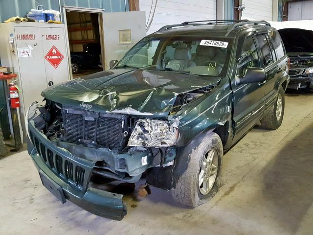 1J4GW58N4YC267964 - 2000 JEEP GRAND CHER GREEN photo 2