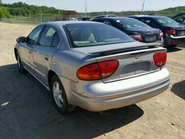 1G3NL52E3YC302752 - 2000 OLDSMOBILE ALERO GL SILVER photo 3