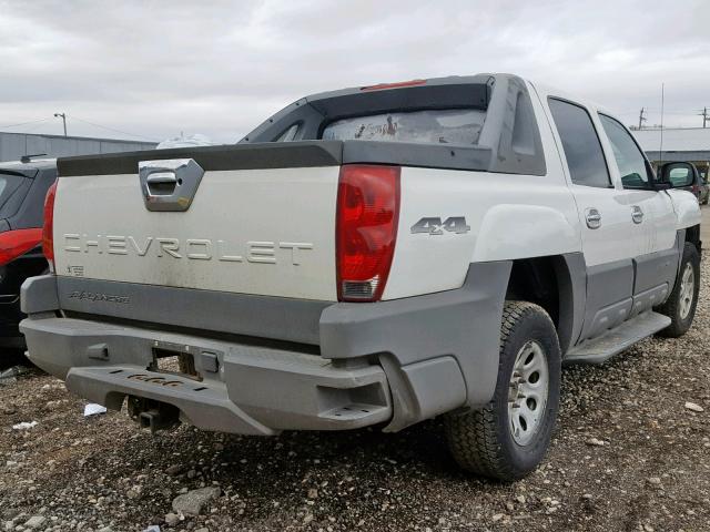 3GNEK13T12G260439 - 2002 CHEVROLET AVALANCHE WHITE photo 4