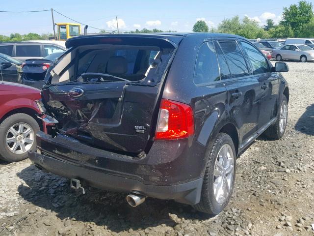 2FMDK4JC5EBA13873 - 2014 FORD EDGE SEL PURPLE photo 4