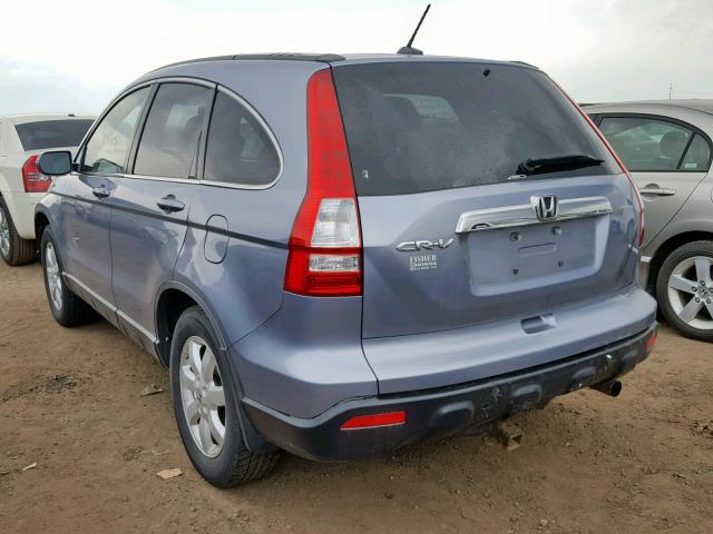 JHLRE48728C024587 - 2008 HONDA CR-V EXL BLUE photo 3