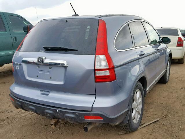 JHLRE48728C024587 - 2008 HONDA CR-V EXL BLUE photo 4