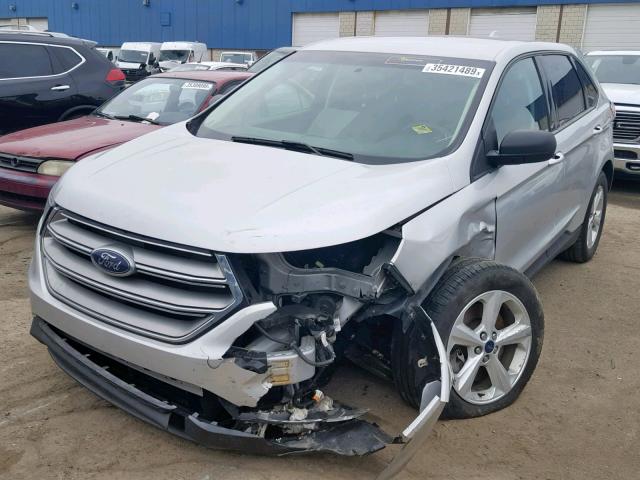 2FMTK4G9XFBB68363 - 2015 FORD EDGE SE SILVER photo 2