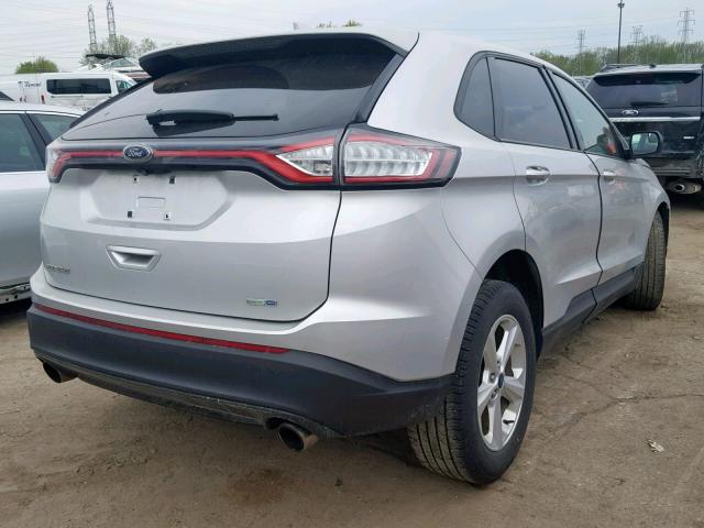 2FMTK4G9XFBB68363 - 2015 FORD EDGE SE SILVER photo 4