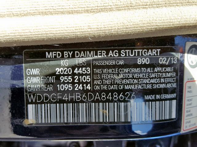 WDDGF4HB6DA848626 - 2013 MERCEDES-BENZ C 250 BLUE photo 10