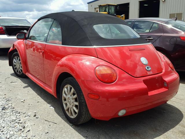 3VWCM31Y74M344142 - 2004 VOLKSWAGEN NEW BEETLE RED photo 3