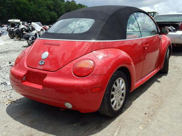 3VWCM31Y74M344142 - 2004 VOLKSWAGEN NEW BEETLE RED photo 4