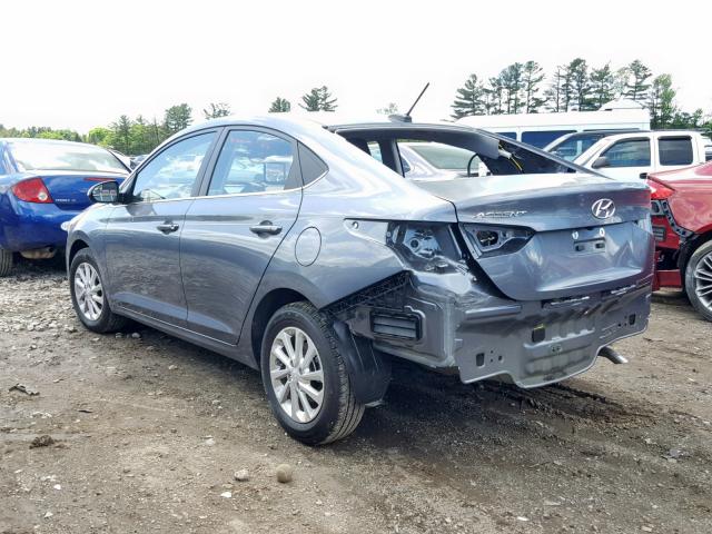 3KPC24A39KE058352 - 2019 HYUNDAI ACCENT SE GRAY photo 3