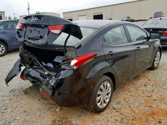 5NPDH4AE1CH074885 - 2012 HYUNDAI ELANTRA BLACK photo 4