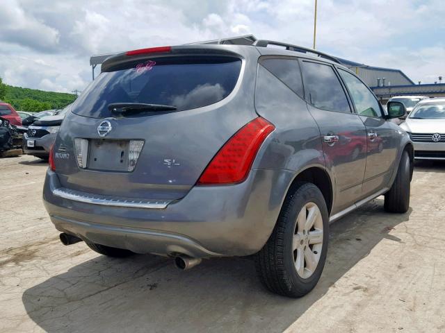 JN8AZ08T57W511949 - 2007 NISSAN MURANO SL GRAY photo 4