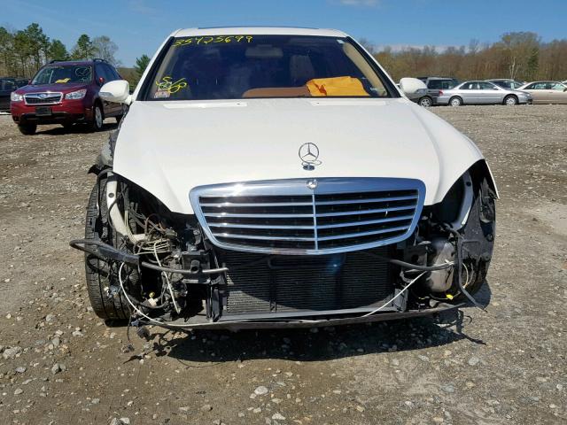 WDDNG71X67A109112 - 2007 MERCEDES-BENZ S 550 WHITE photo 9