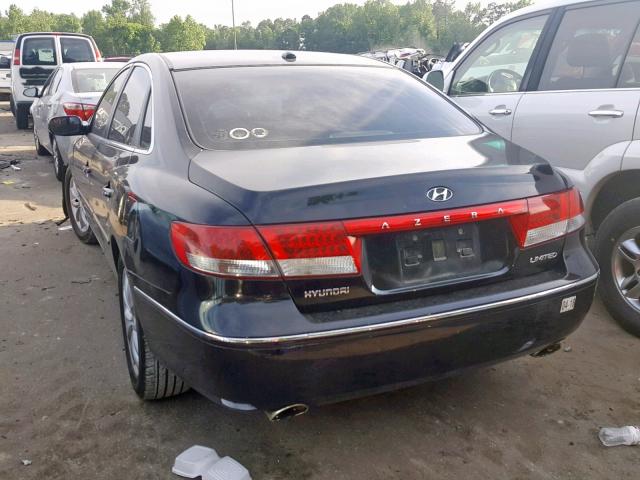 KMHFC46F77A212401 - 2007 HYUNDAI AZERA SE BLACK photo 3