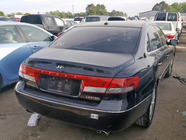 KMHFC46F77A212401 - 2007 HYUNDAI AZERA SE BLACK photo 4