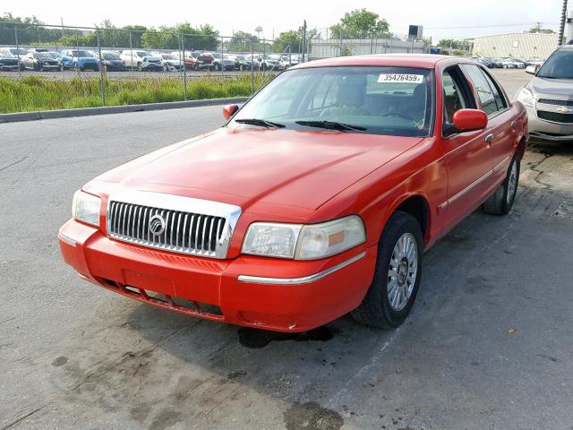 2MEFM75VX6X654251 - 2006 MERCURY GRAND MARQ RED photo 2