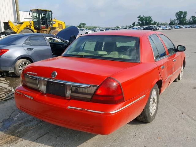 2MEFM75VX6X654251 - 2006 MERCURY GRAND MARQ RED photo 4