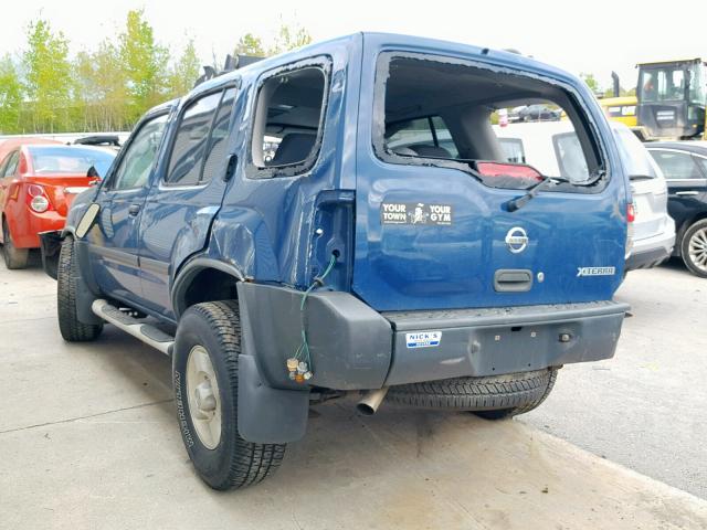 5N1ED28Y13C644718 - 2003 NISSAN XTERRA XE BLUE photo 3