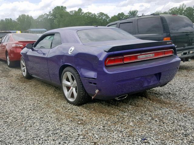 2B3CJ7DW8AH190906 - 2010 DODGE CHALLENGER PURPLE photo 3