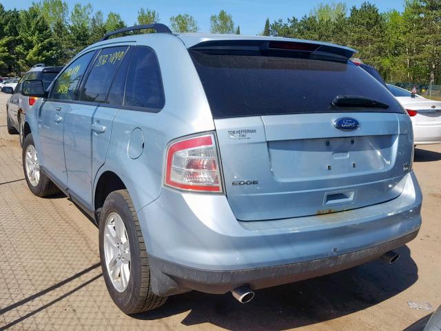 2FMDK48C38BA20704 - 2008 FORD EDGE SEL BLUE photo 3