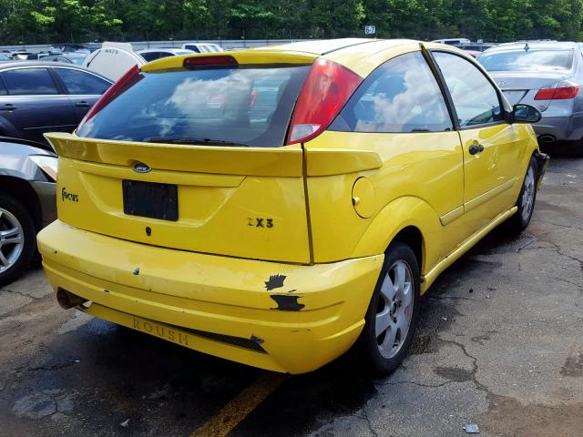 3FAFP31392R130402 - 2002 FORD FOCUS ZX3 YELLOW photo 4