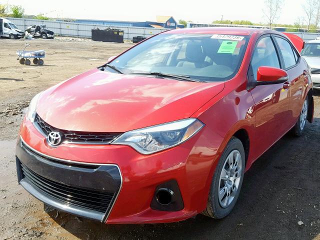 2T1BURHE0EC098865 - 2014 TOYOTA COROLLA L RED photo 2